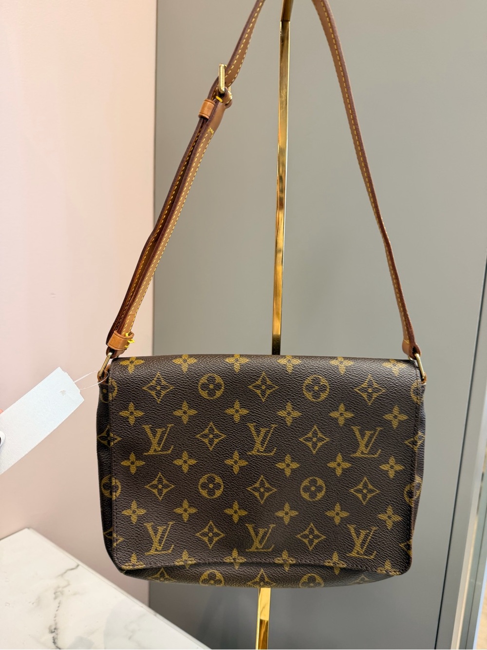 Louis Vuitton Musette Tango Monogram Shoulder Bag with Tan Strap